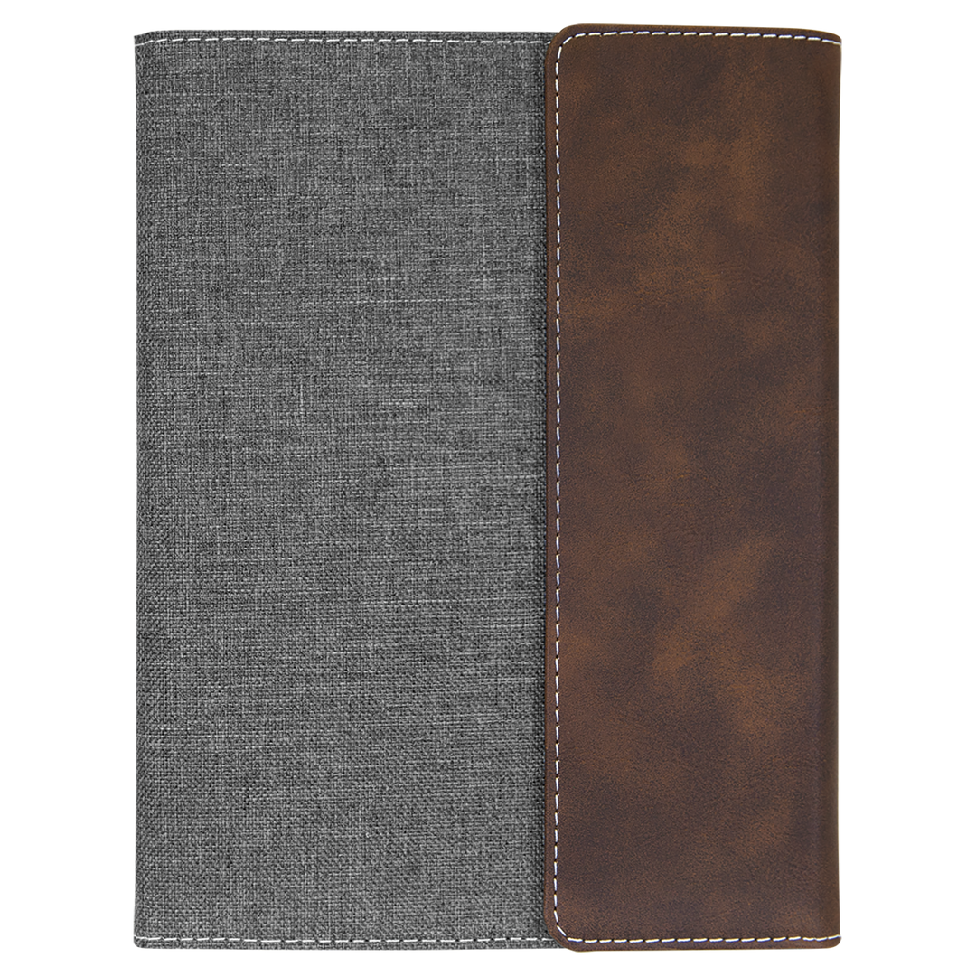 Rustic / Silver 7x9 canvas portfolio, blank