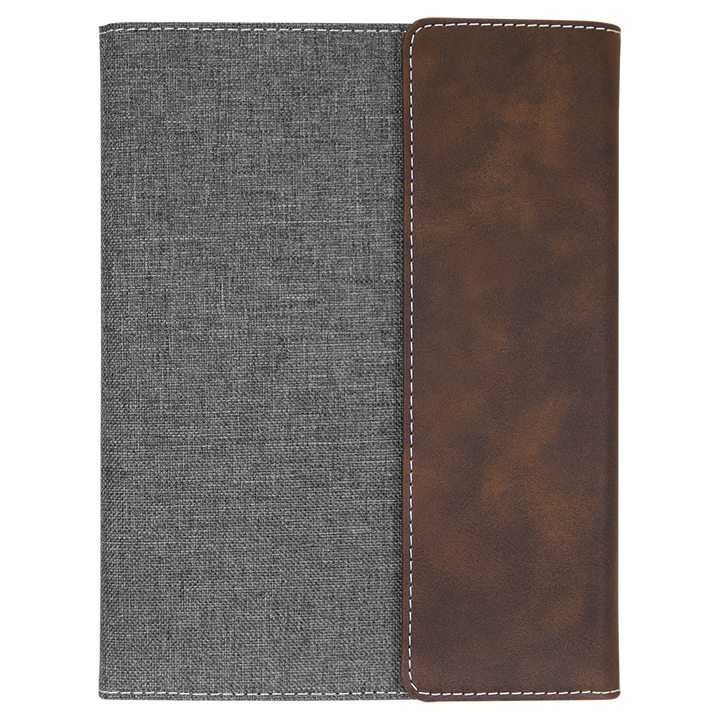 Rustic / Silver 7x9 canvas portfolio, blank