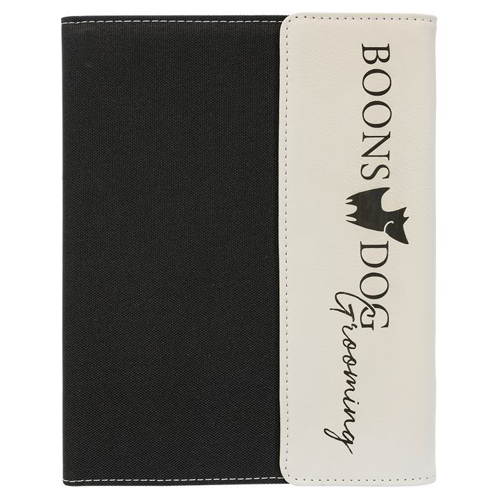 White / Black 7x9 canvas portfolio, personalized