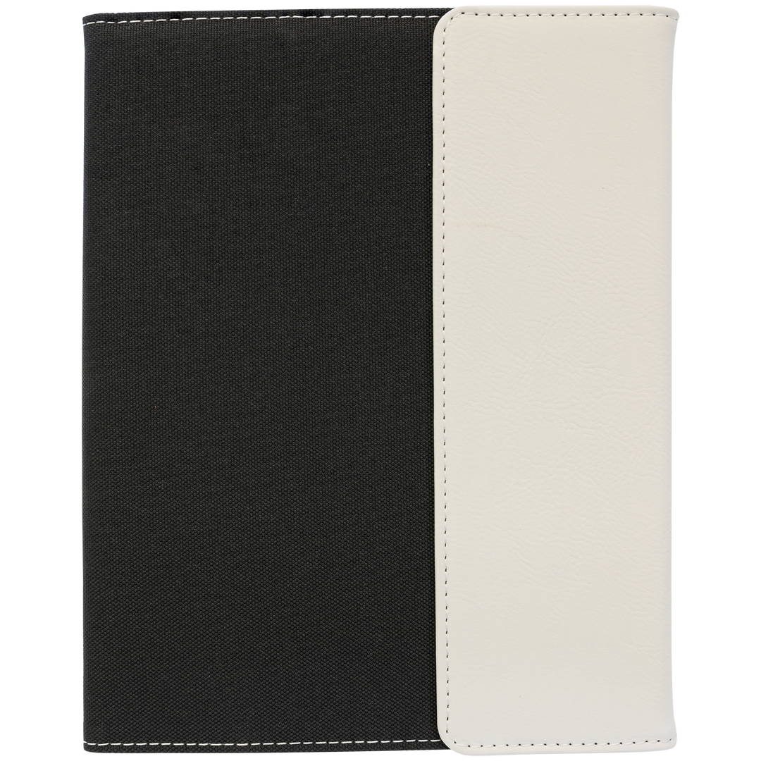 White / Black 7x9 canvas portfolio, blank