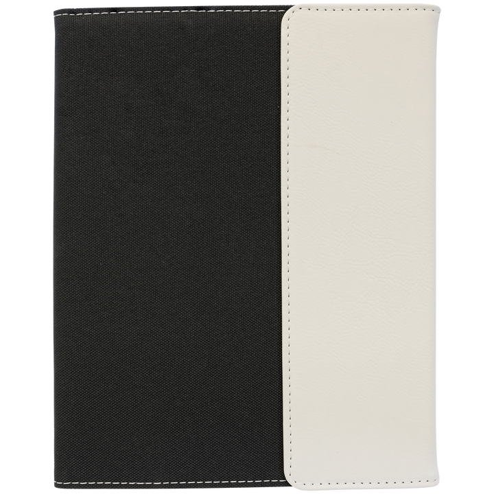 White / Black 7x9 canvas portfolio, blank