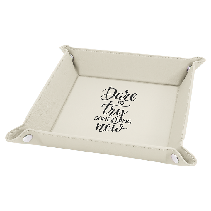 White / Black 6x6 snap up tray, personalized
