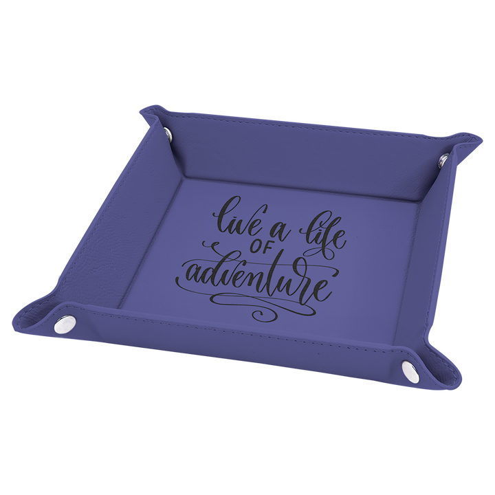 Purple / Black 6x6 snap up tray, personalized