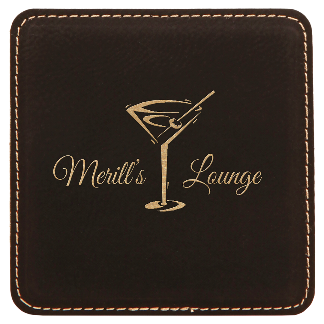 Leatherette Square Coaster 4"x4"