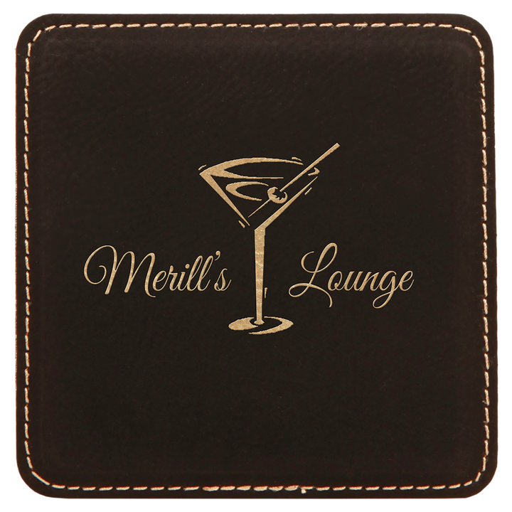 Leatherette Square Coaster 4"x4"