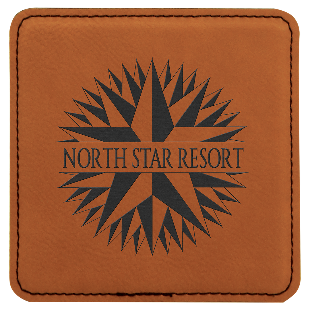 Leatherette Square Coaster 4"x4"