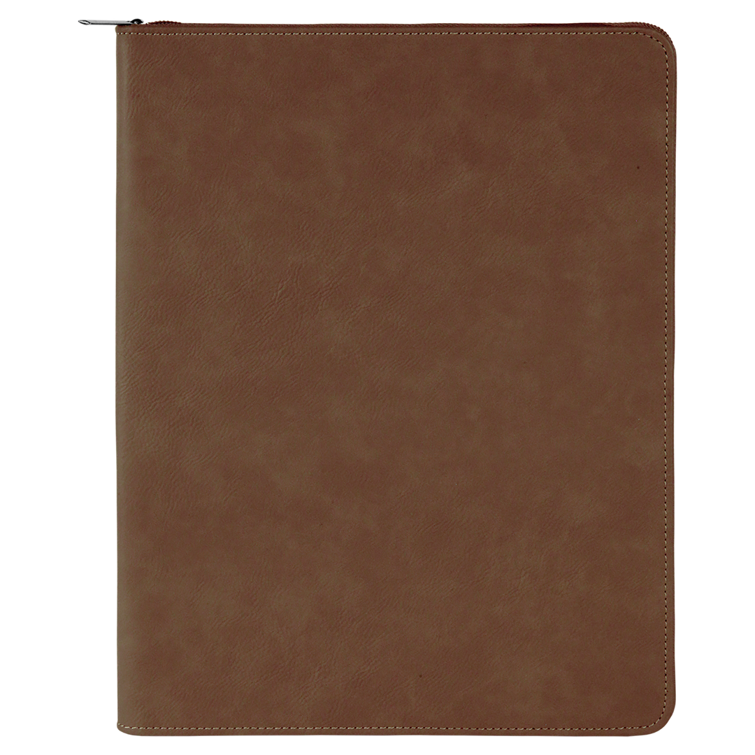 Dark Brown / Black zipper portfolio, blank