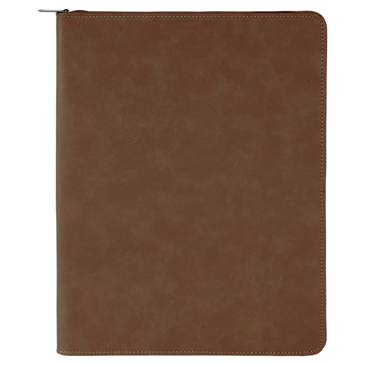 Dark Brown / Black zipper portfolio, blank