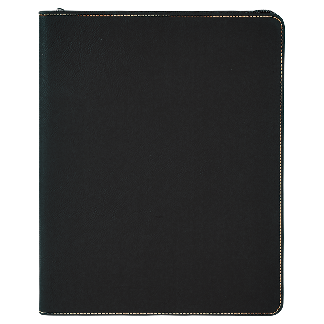 Black / Gold zipper portfolio, blank
