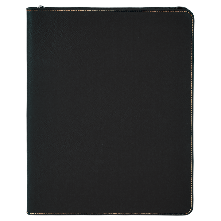 Black / Gold zipper portfolio, blank