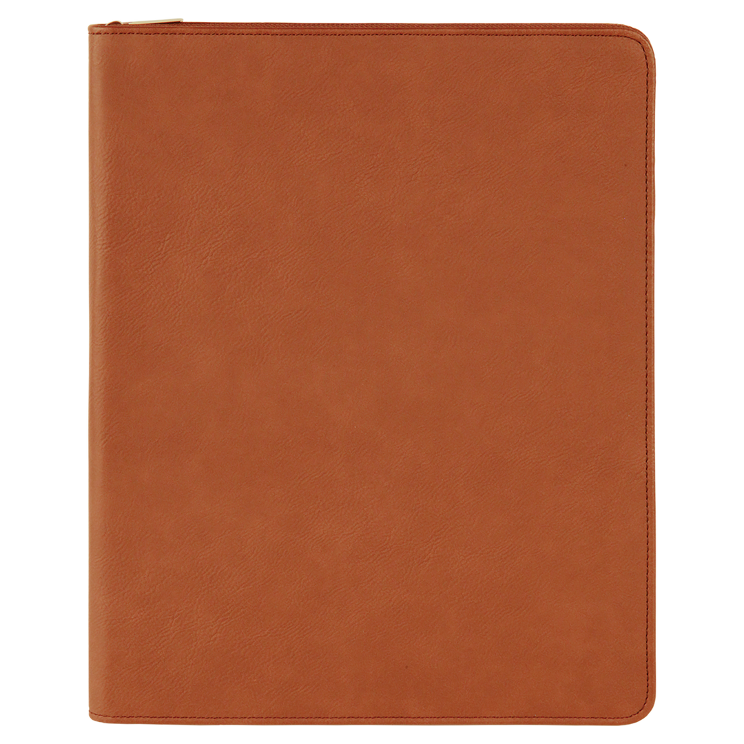 Rawhide / Black zipper portfolio, blank