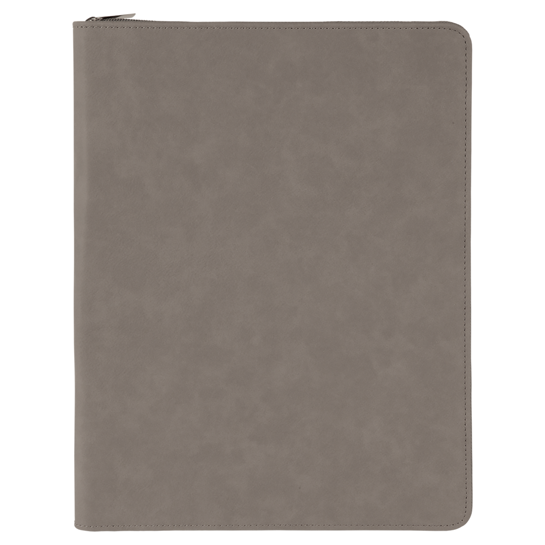 Gray / Black zipper portfolio, blank