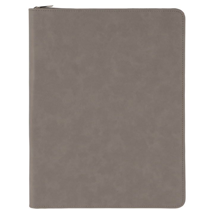 Gray / Black zipper portfolio, blank