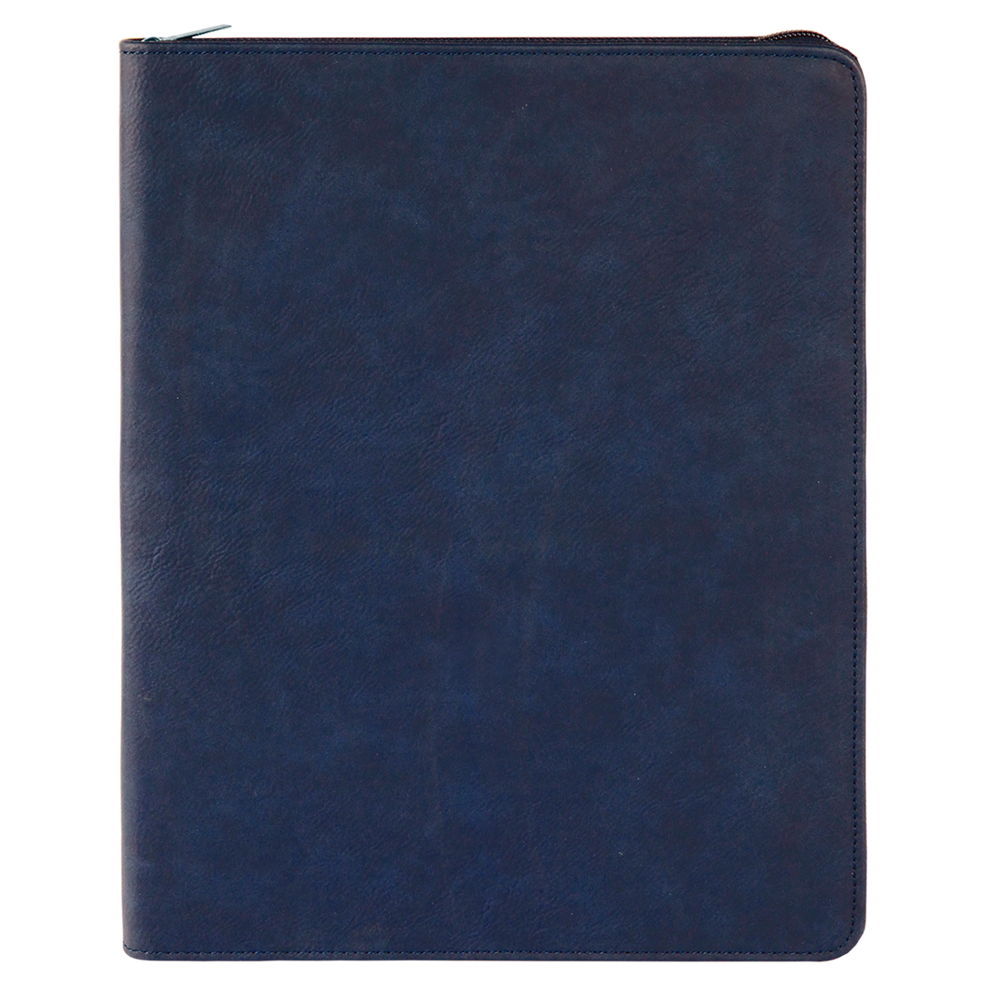 Blue / Black zipper portfolio, blank