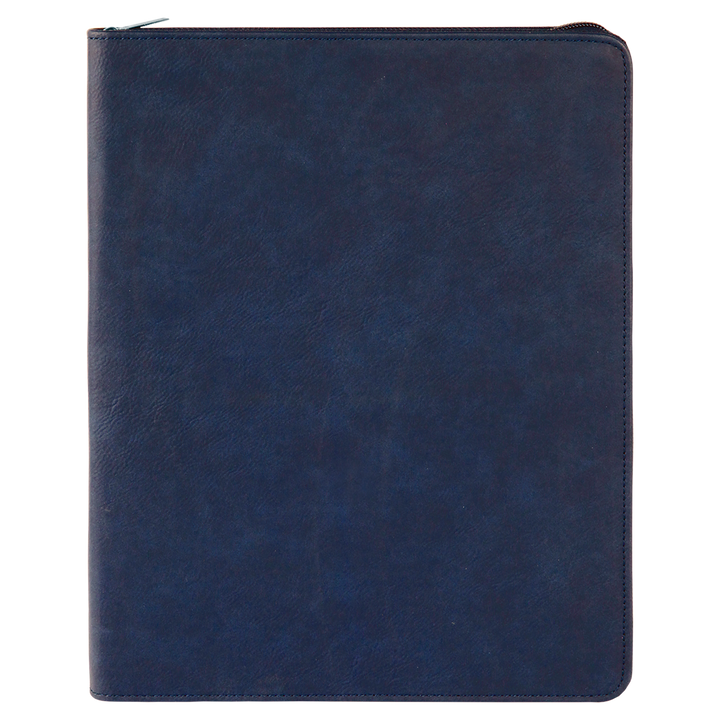 Blue / Black zipper portfolio, blank