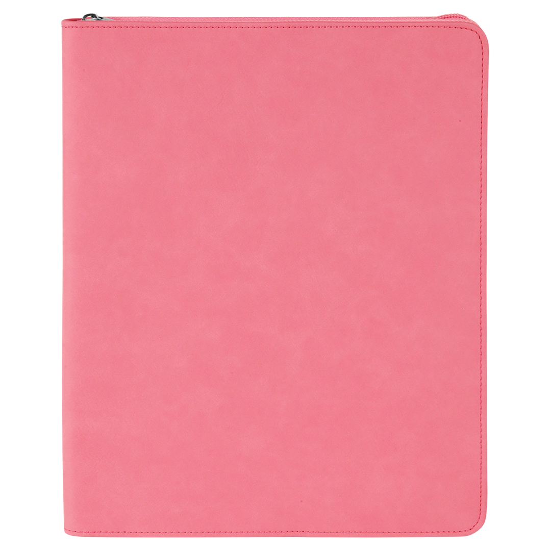 Pink / Black zipper portfolio, blank