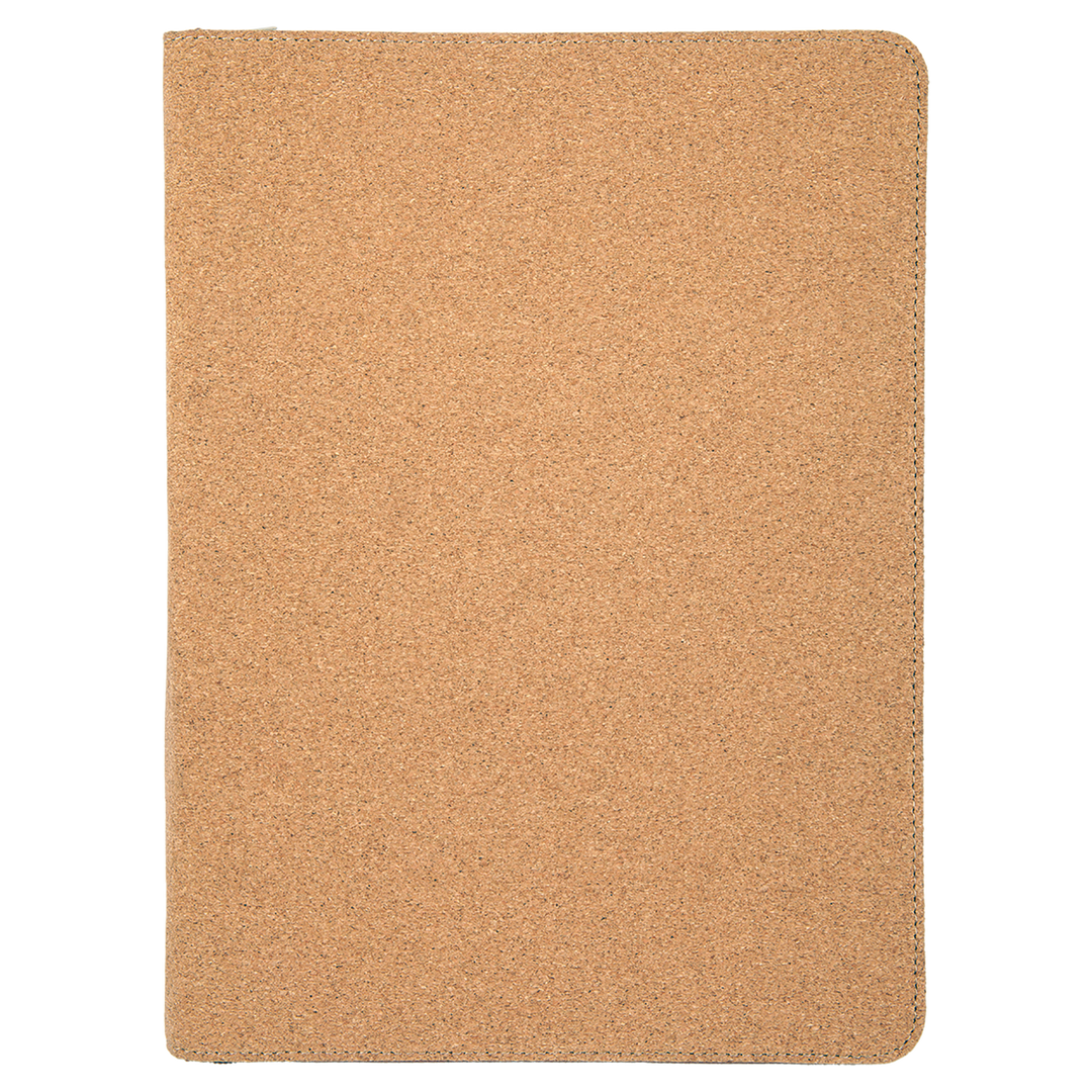 Cork / Black zipper portfolio, blank