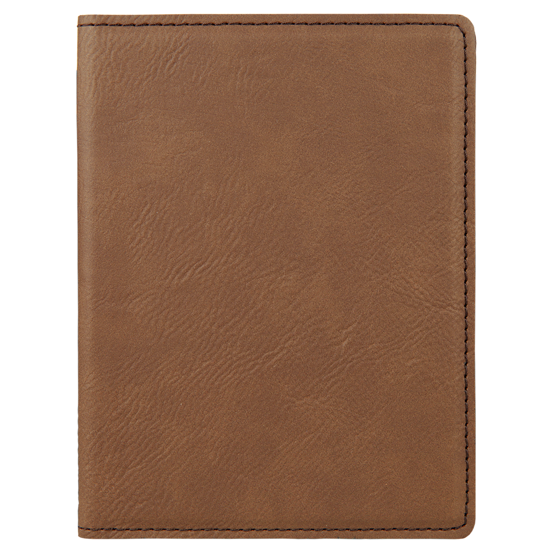 Dark Brown / Black laserable leatherette passport holder, blank