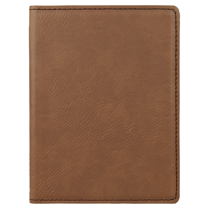 Dark Brown / Black laserable leatherette passport holder, blank