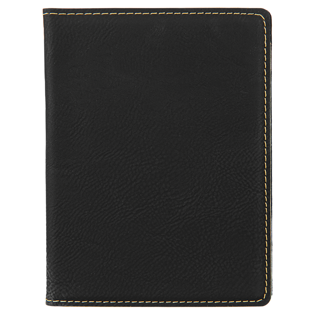 Black / Gold laserable leatherette passport holder, blank