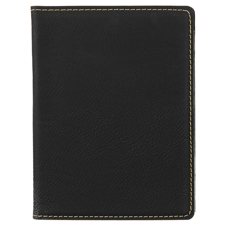 Black / Gold laserable leatherette passport holder, blank