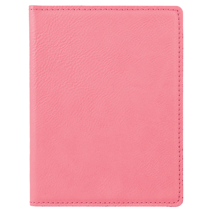 Pink / Black laserable leatherette passport holder, blank