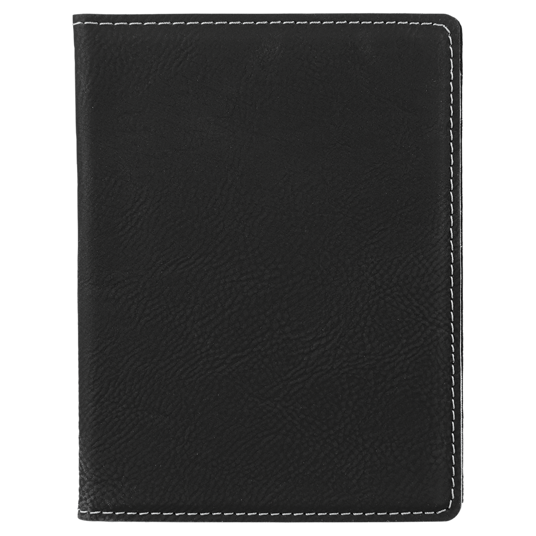 Black / Silver laserable leatherette passport holder, blank