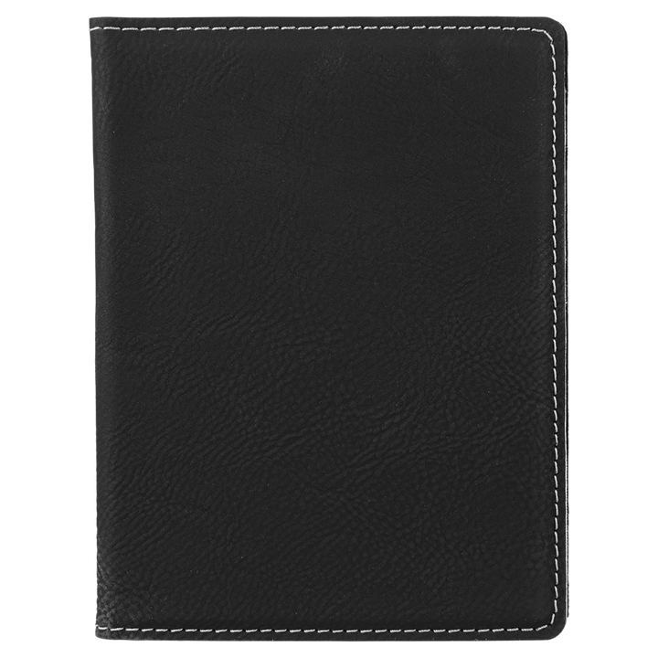 Black / Silver laserable leatherette passport holder, blank
