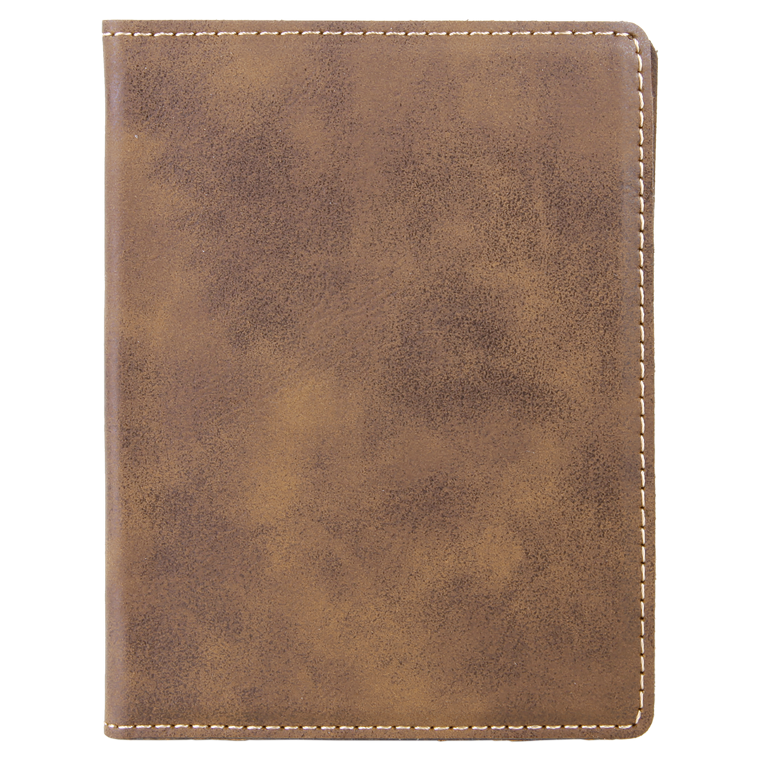 Rustic / Gold laserable leatherette passport holder, blank