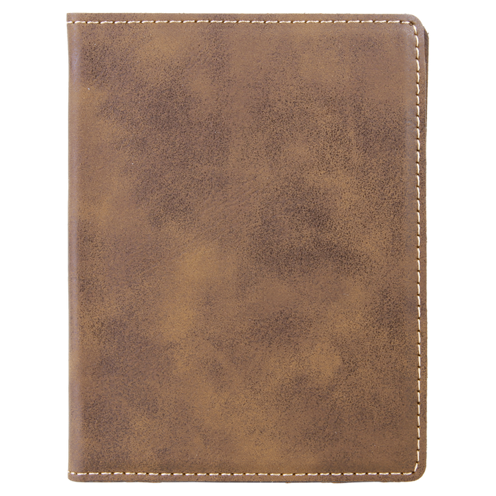 Rustic / Gold laserable leatherette passport holder, blank