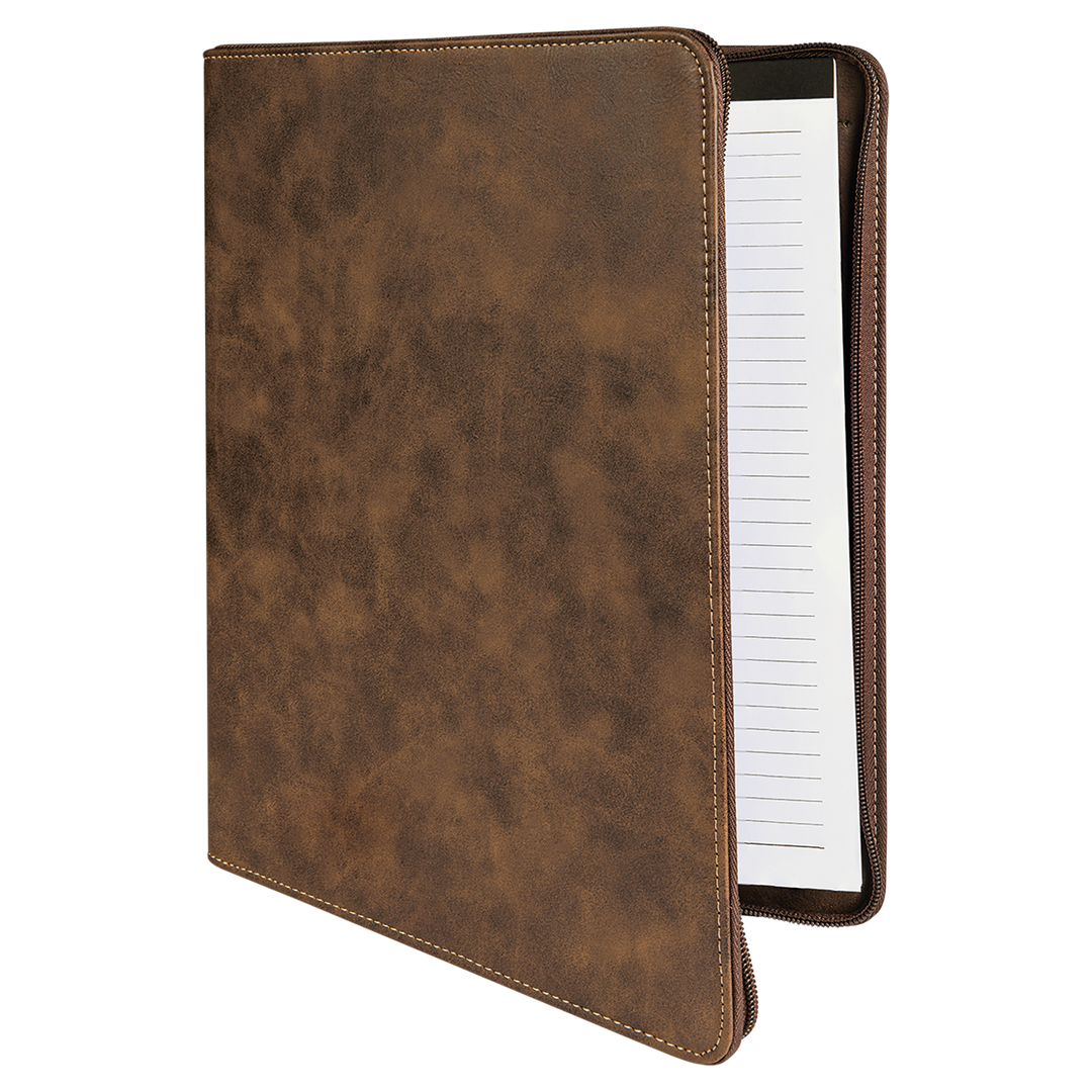 Rustic / Gold zipper portfolio, blank