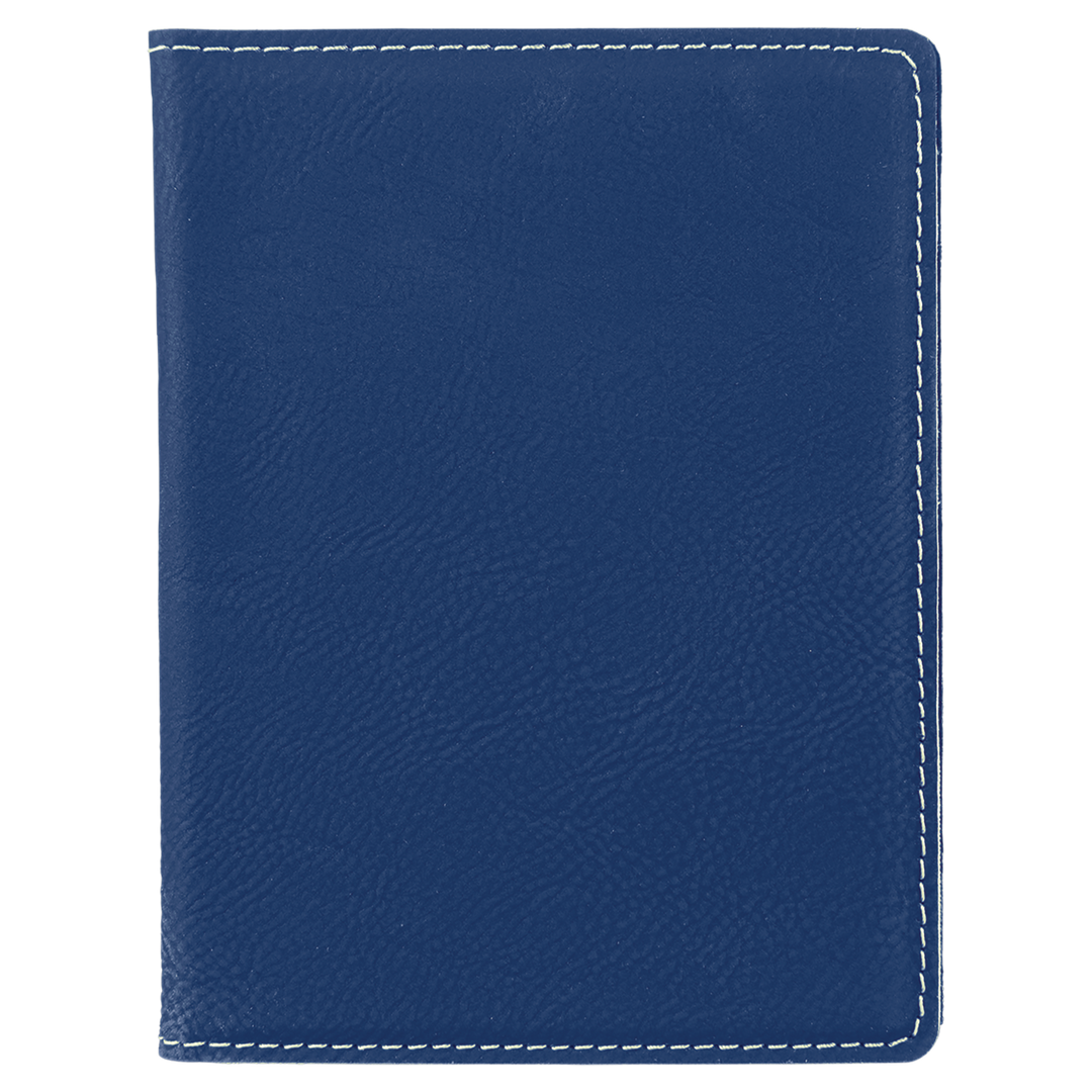 Blue / Silver laserable leatherette passport holder, blank