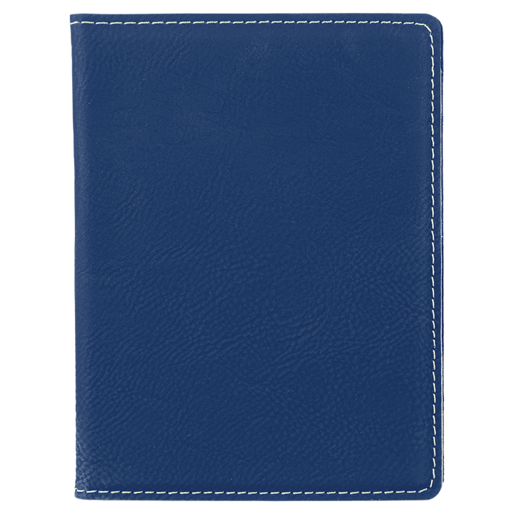 Blue / Silver laserable leatherette passport holder, blank