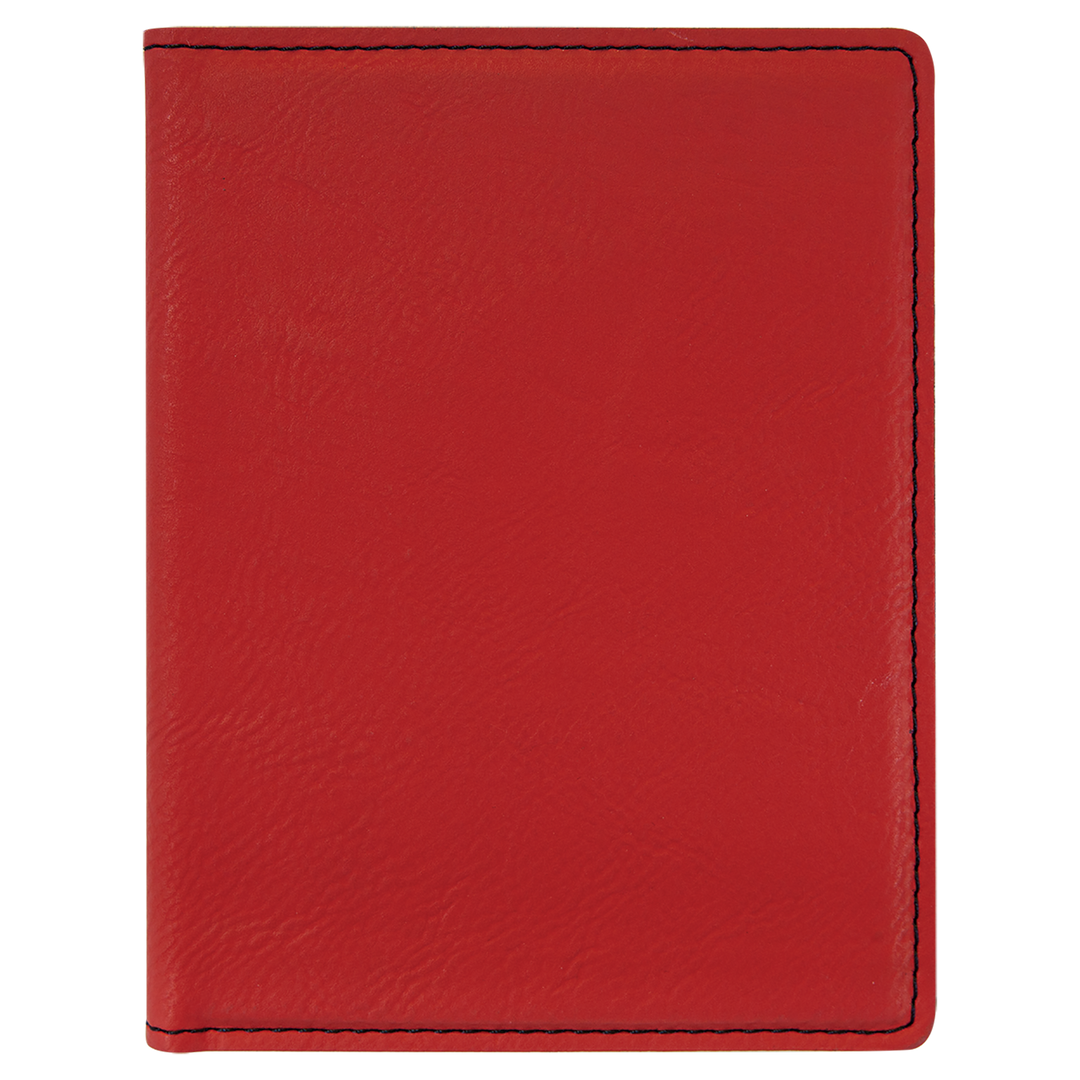 Red / Black laserable leatherette passport holder, blank
