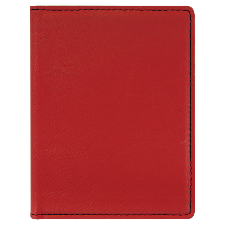 Red / Black laserable leatherette passport holder, blank