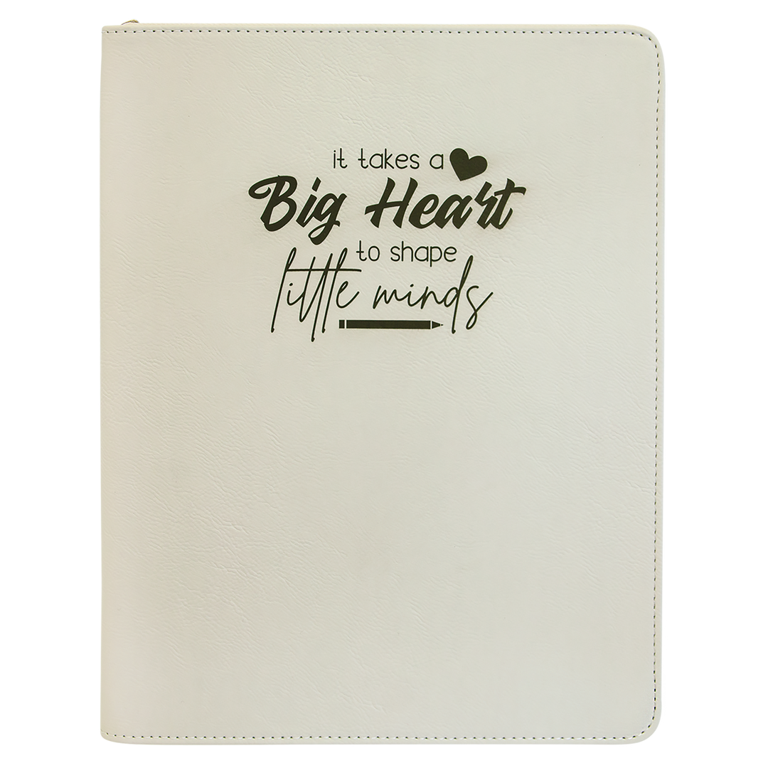 White / Black zipper portfolio, personalized