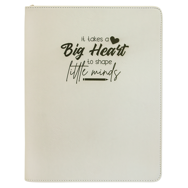 White / Black zipper portfolio, personalized