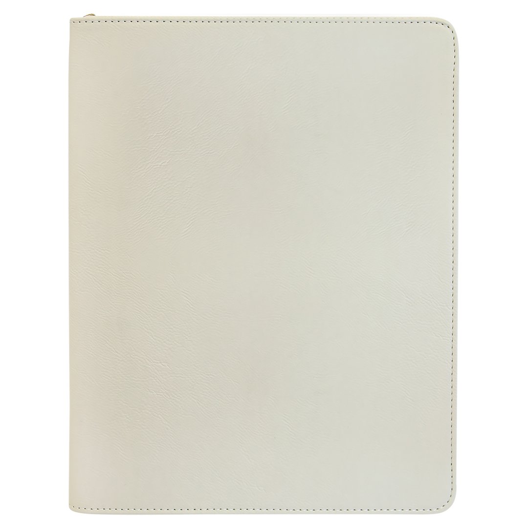 White / Black zipper portfolio, blank
