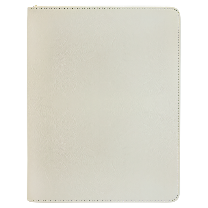 White / Black zipper portfolio, blank
