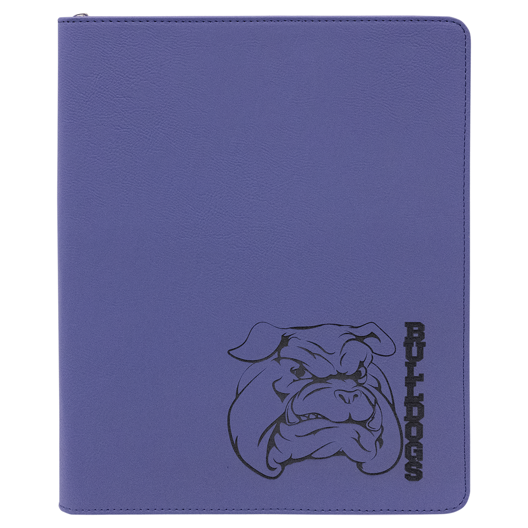 Purple / Black zipper portfolio, personalized