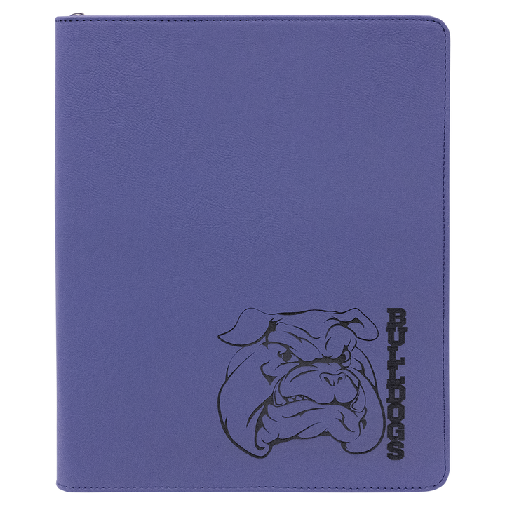 Purple / Black zipper portfolio, personalized