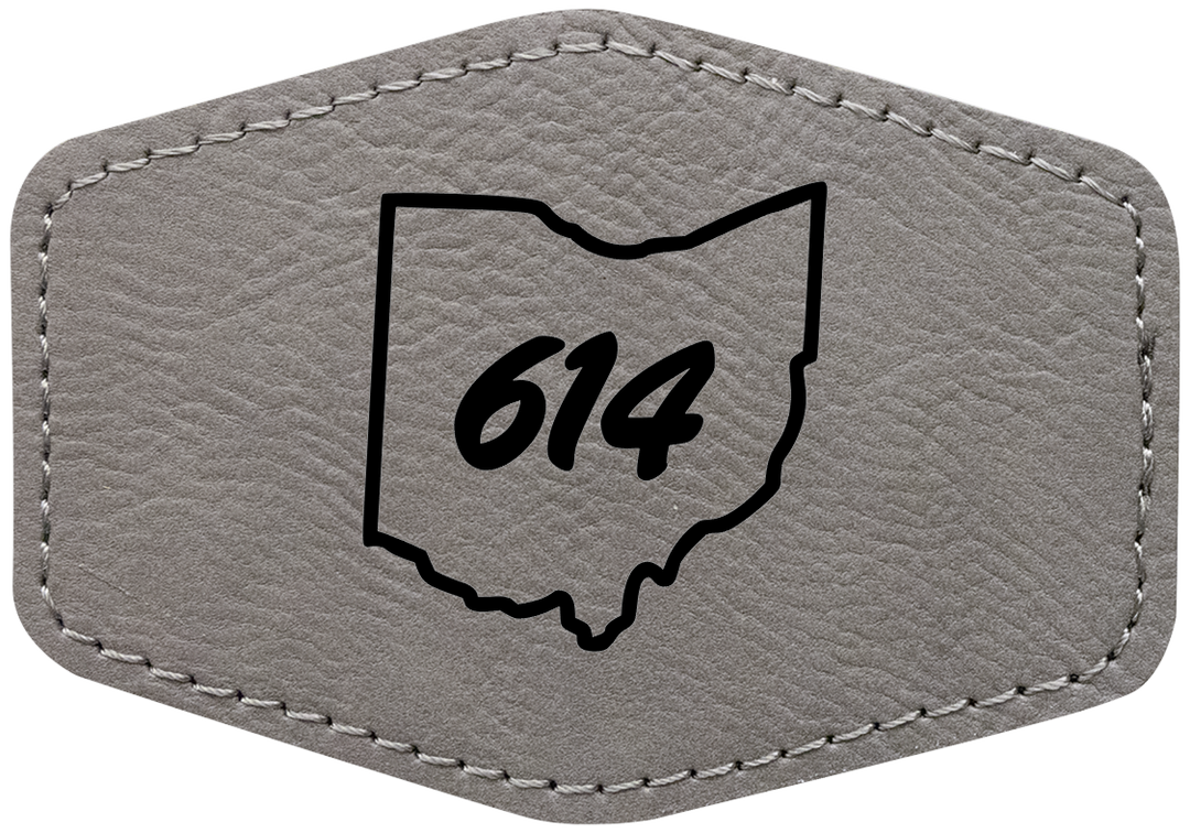 Laserable Leatherette 3.5"x2.5" Hexagon Patch with Adhesive- Perfect for engraving and crafting