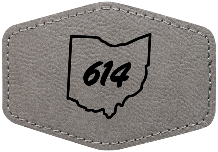 Laserable Leatherette 3.5"x2.5" Hexagon Patch with Adhesive- Perfect for engraving and crafting