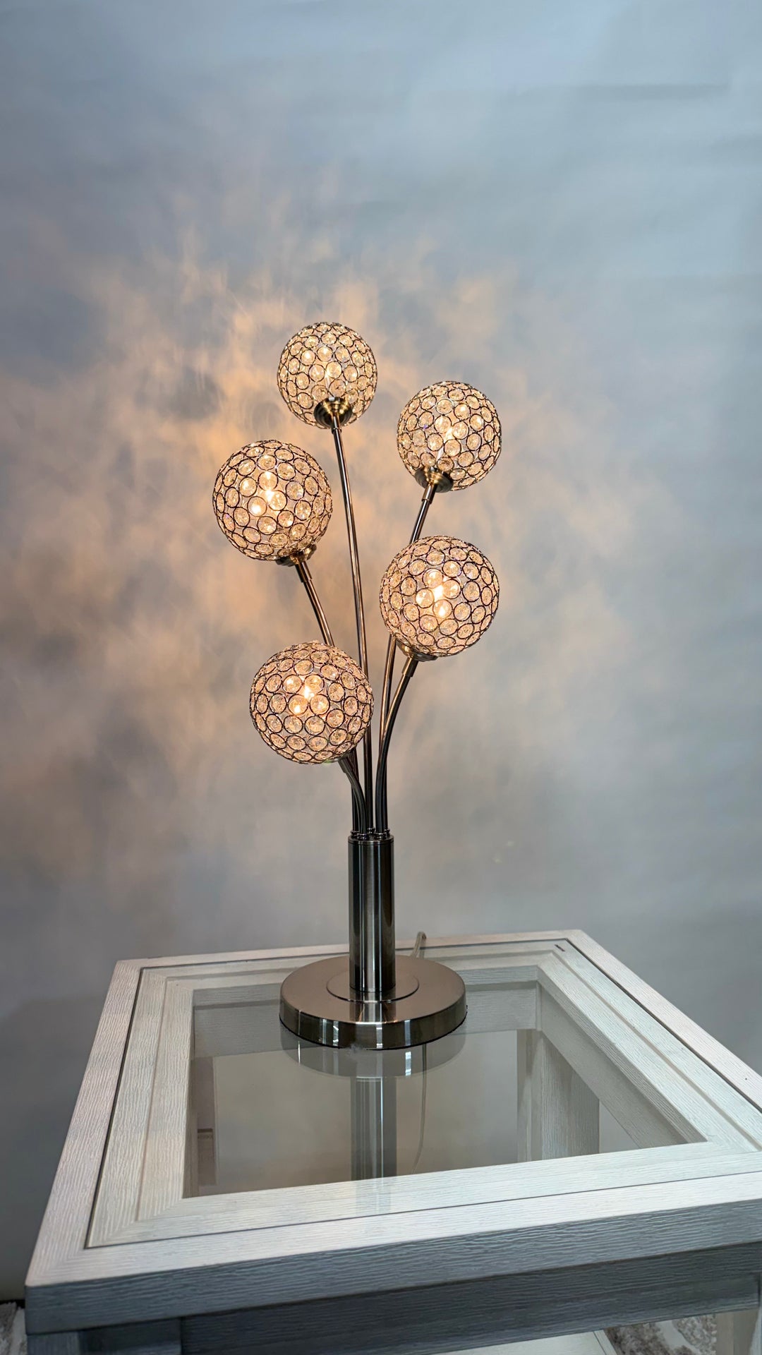 Crystal Globe Cluster Table Lamp