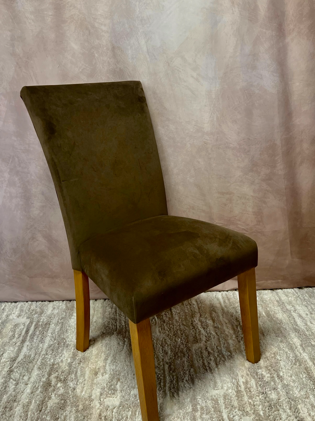 Forest-Green Velvet Parsons Dining Chair