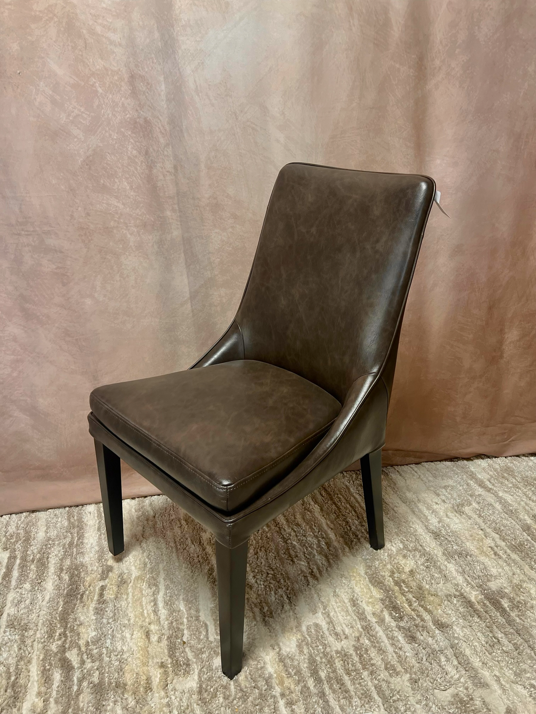 Espresso Faux-Leather Parsons Dining Chair