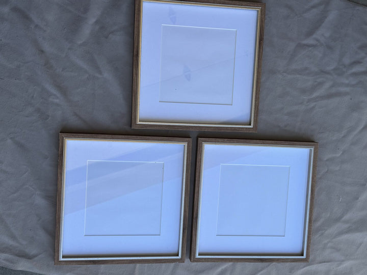 Lot 56 – Wood-Tone Matted Frames with Gold Inner Edge, Set of 3
