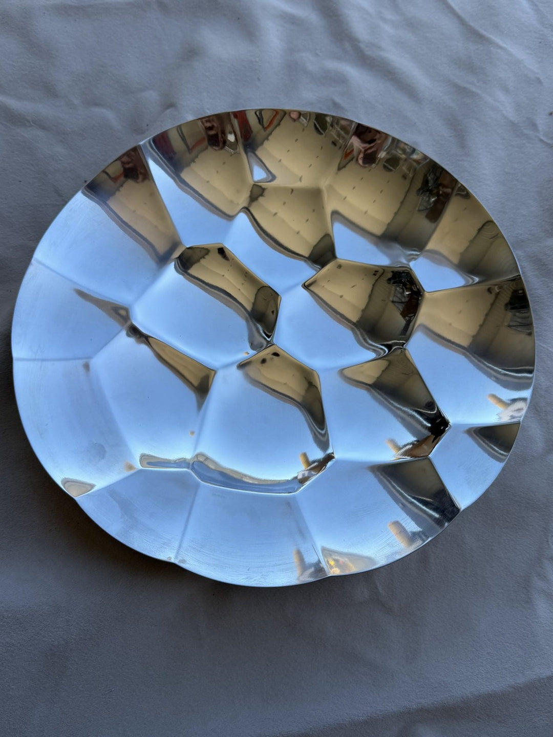 Lot 61 – IKEA Stainless Steel Faceted Serving Bowl, approx. 15 in