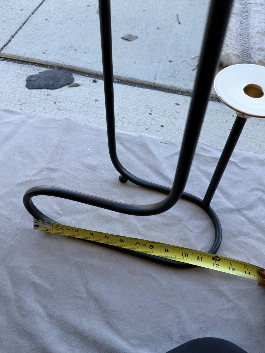 Lot 62 – Pair of Black Metal Tall Pillar Candle Holders, approx. 22 in