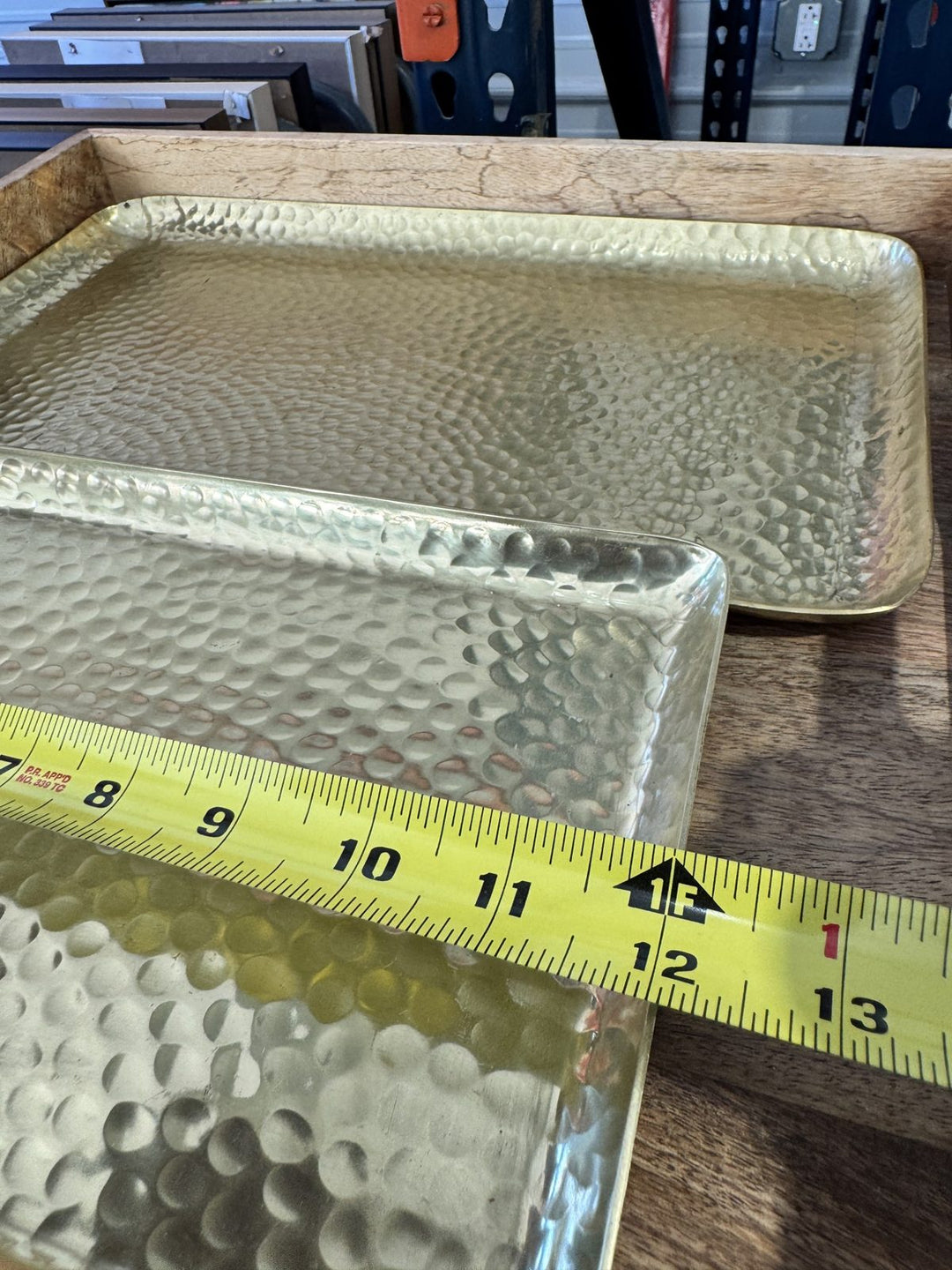 Lot 11 – Gold Hammered Metal Rectangular Trays, Set of 2